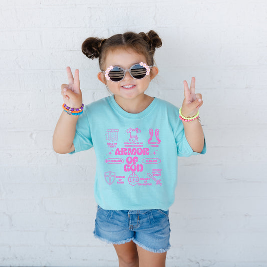 Armor Of God Kids Pink T-Shirt