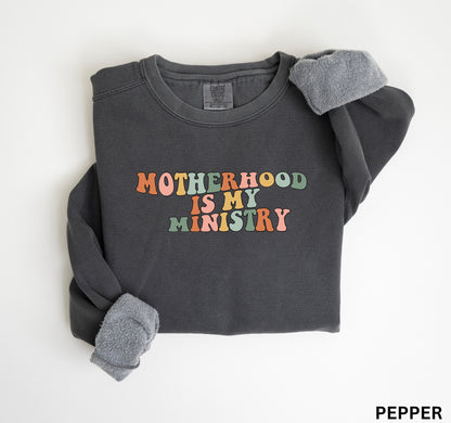 Boho Flowers Motherhood Is My Ministry Sweatshirt