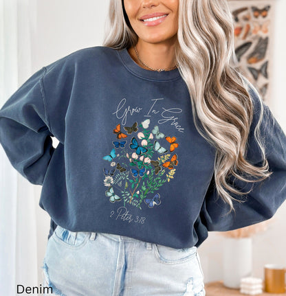 Grow In Grace Butterflies Sweatshirt