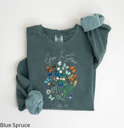 Grow In Grace Butterflies Sweatshirt