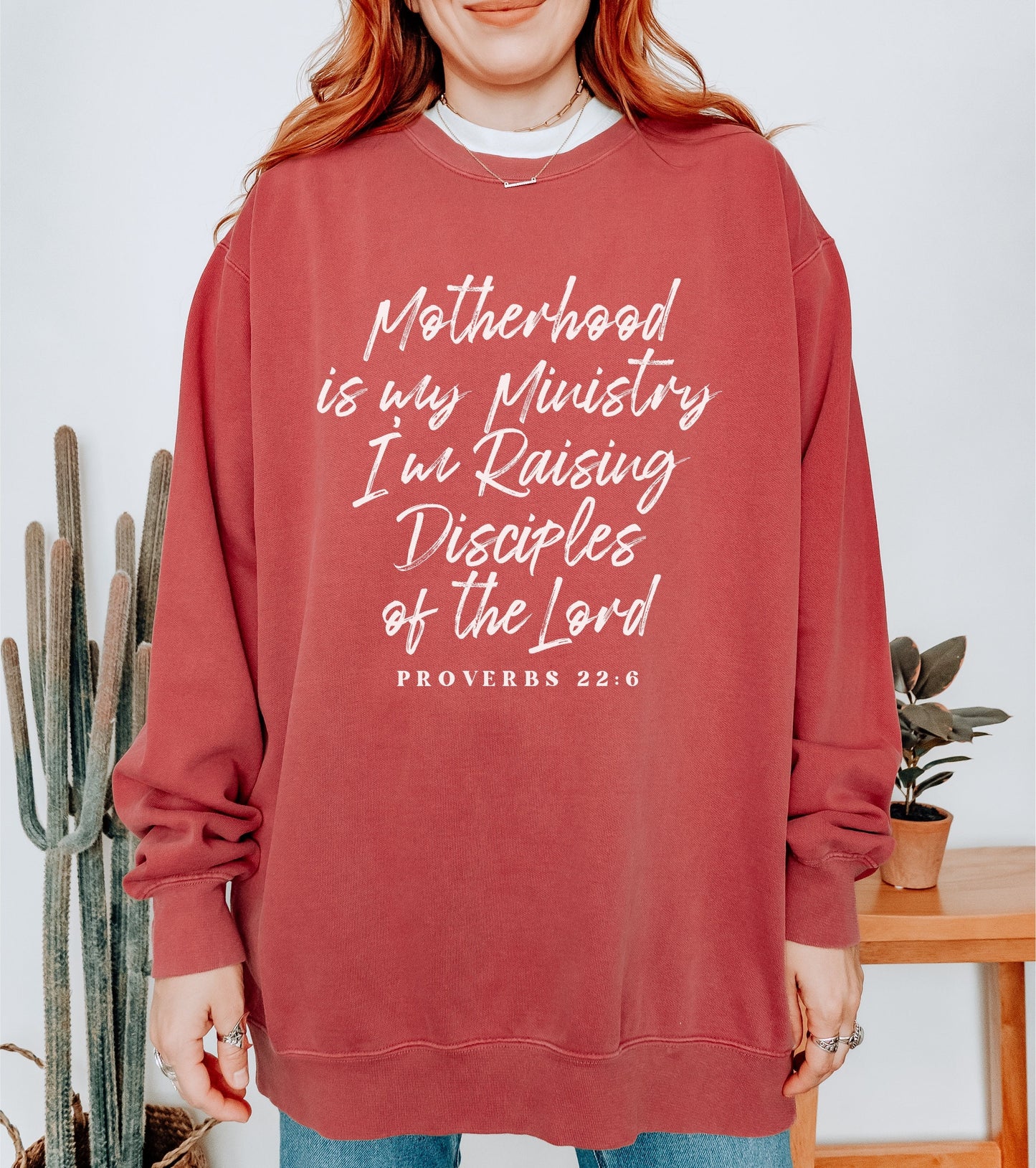 Motherhood Is My Ministry, I'm Raising Disciples Sweatshirt (Front Print)