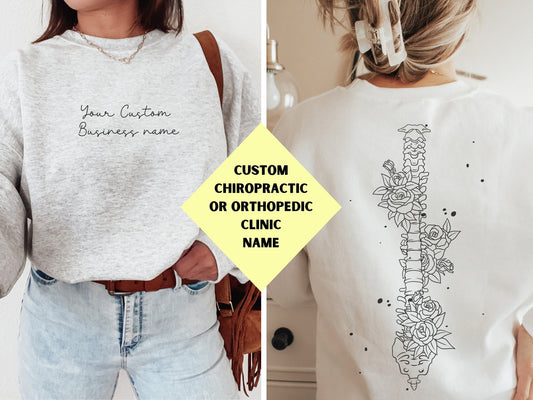 Black Floral Spine Chiropractor Sweatshirt(Personalizable)