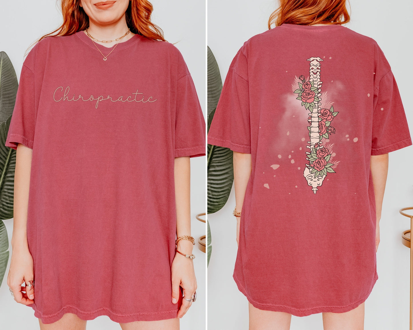 Chiropractic Floral Spine T-Shirt