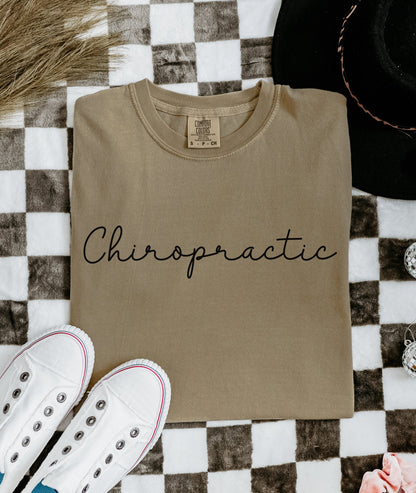 Chiropractic Floral Spine Outline T-Shirt