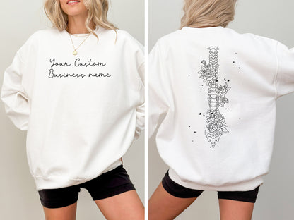 Black Floral Spine Chiropractor Sweatshirt(Personalizable)