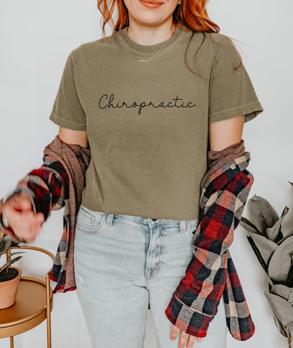 Chiropractic Floral Spine Outline T-Shirt