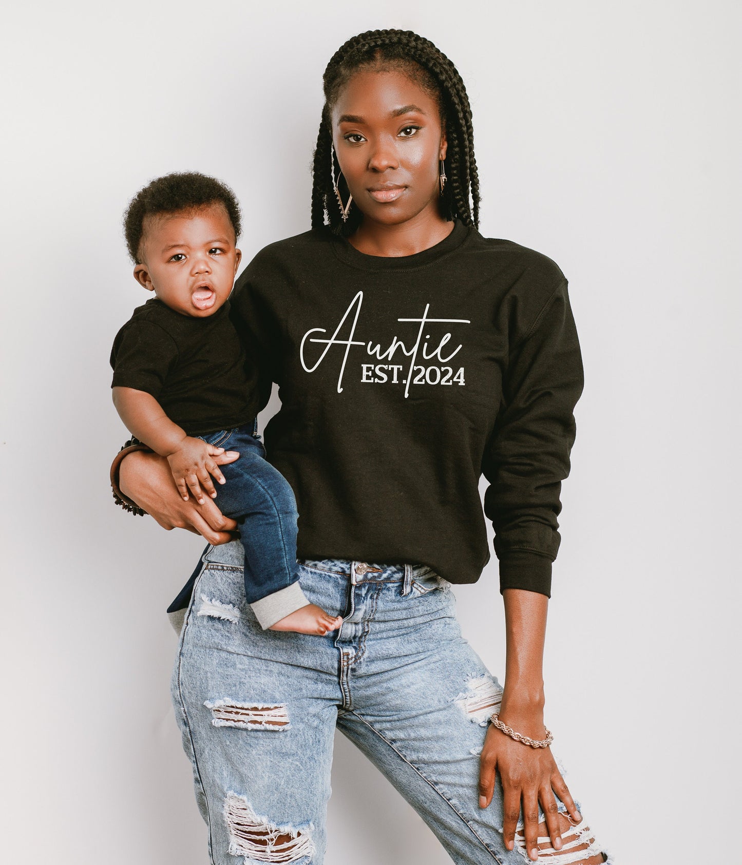 Custom EST. Auntie Sweatshirt