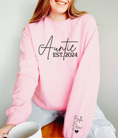 Custom EST. Auntie Sweatshirt