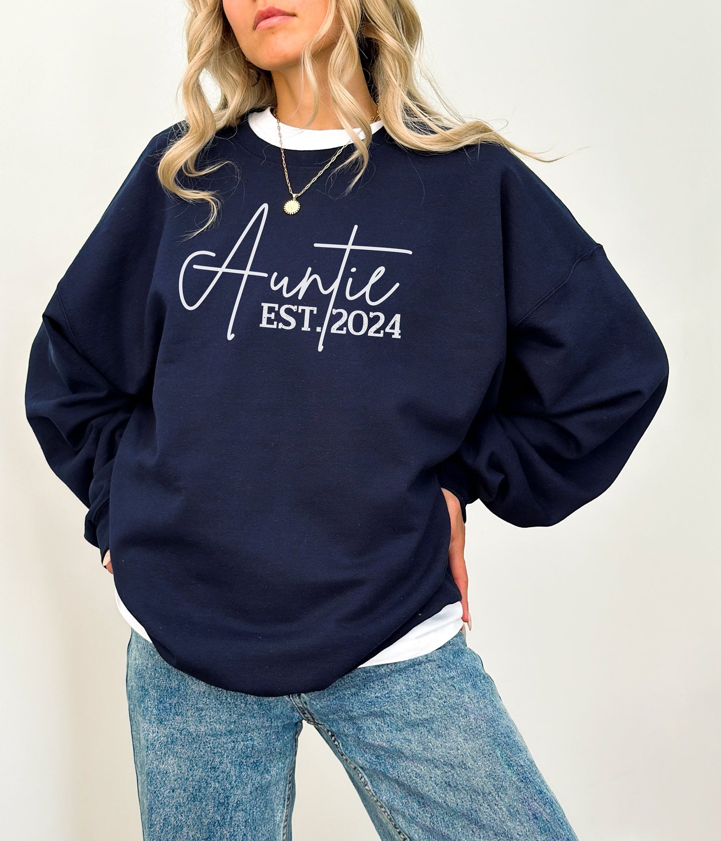 Custom EST. Auntie Sweatshirt