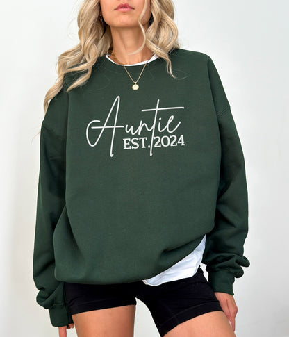 Custom EST. Auntie Sweatshirt