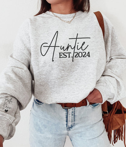 Custom EST. Auntie Sweatshirt