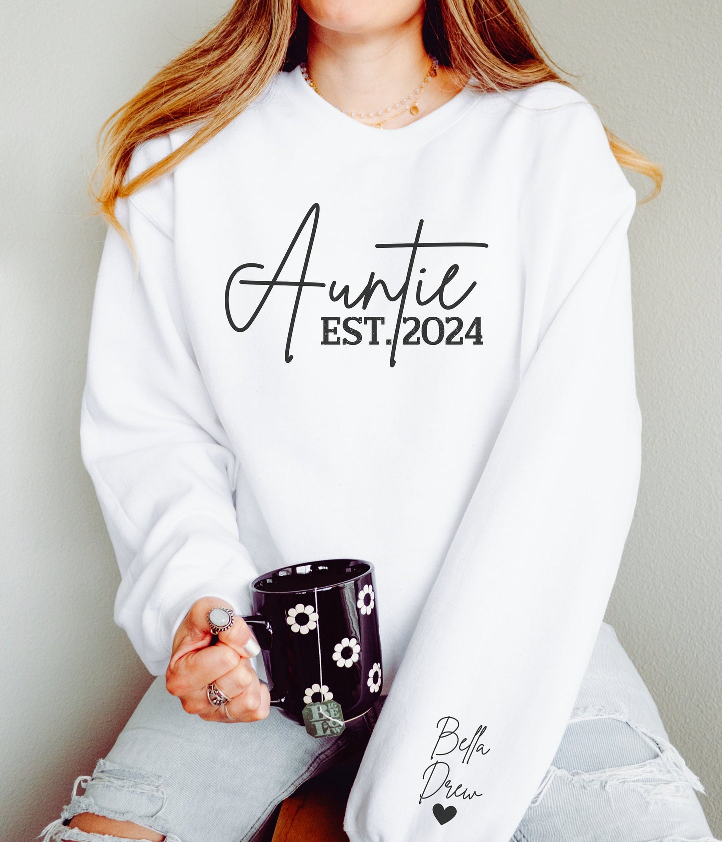 Custom EST. Auntie Sweatshirt