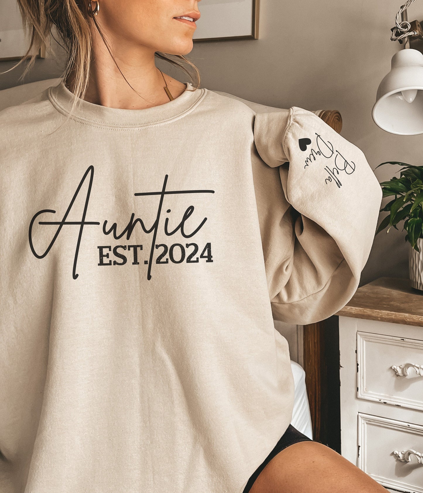 Custom EST. Auntie Sweatshirt