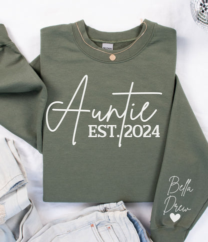 Custom EST. Auntie Sweatshirt