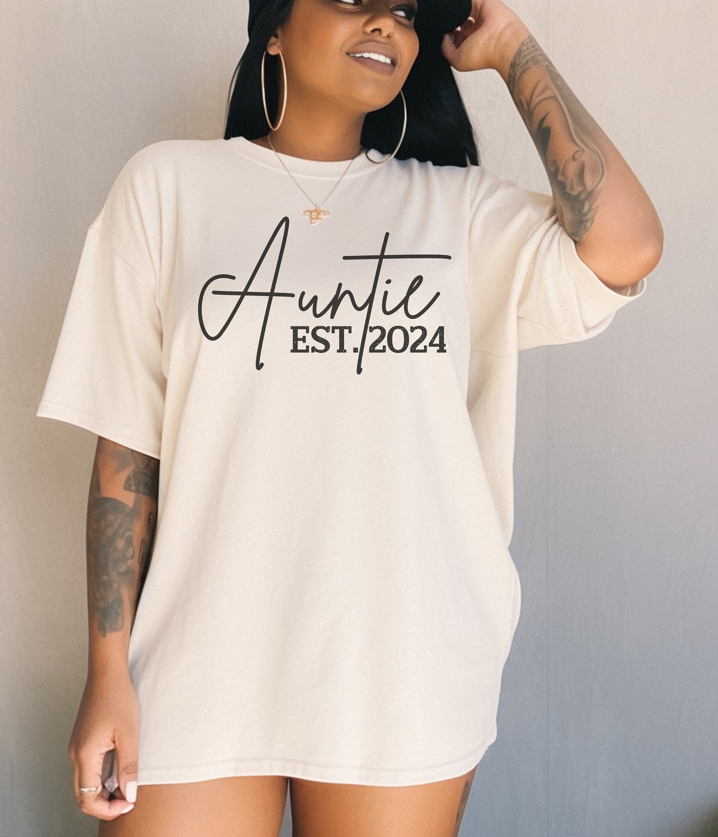 Custom Est. Auntie T-Shirt