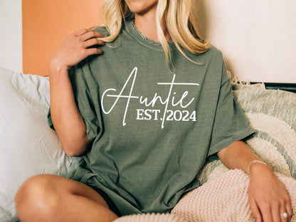 Custom Est. Auntie T-Shirt