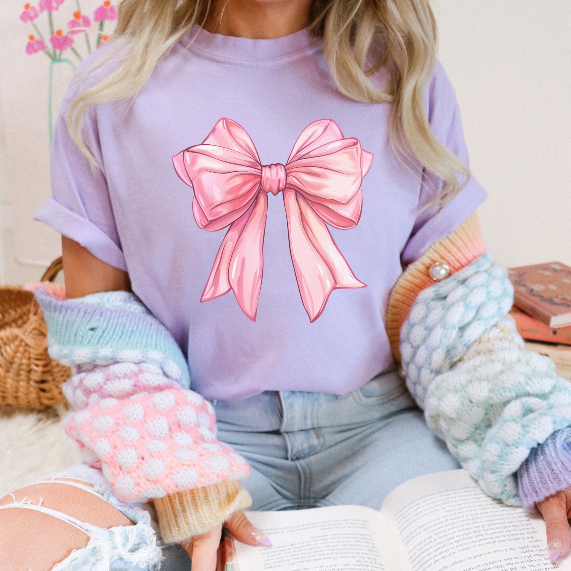 Pink Bow Shirt,Coquette Bows Shirt,Coquette Aesthetic,Bow Coquette,soft girl era, comfort colors tshirt,y2k aesthetic,baby tee,oversized tee