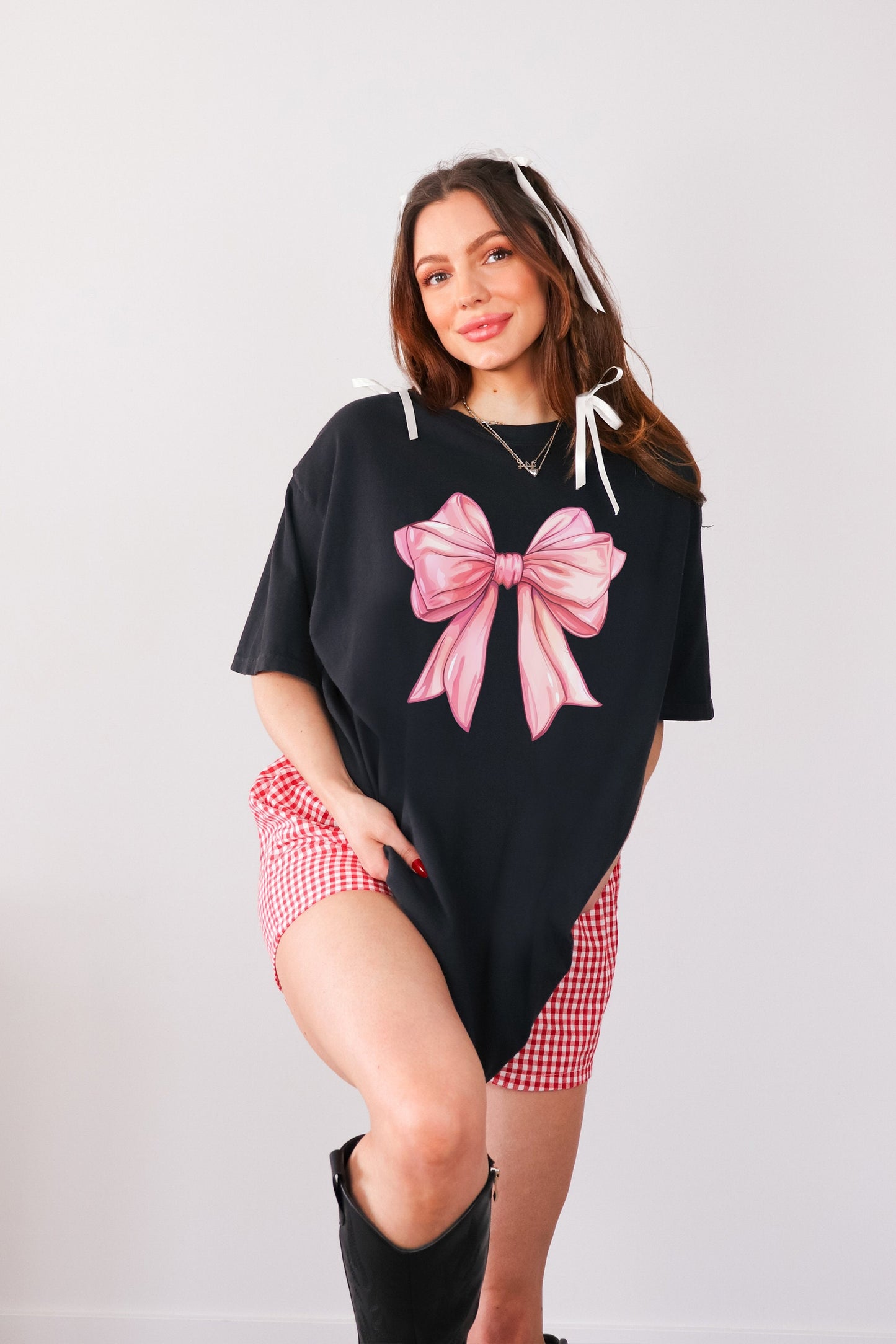 Pink Bow Shirt,Coquette Bows Shirt,Coquette Aesthetic,Bow Coquette,soft girl era, comfort colors tshirt,y2k aesthetic,baby tee,oversized tee