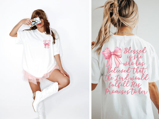 Christian Pink Coquette Shirt,Comfort Colors,Christian Coquette,Coquette Aesthetic,Bible Verse Shirt,Pink Bow Shirt,Balletcore,soft girl era