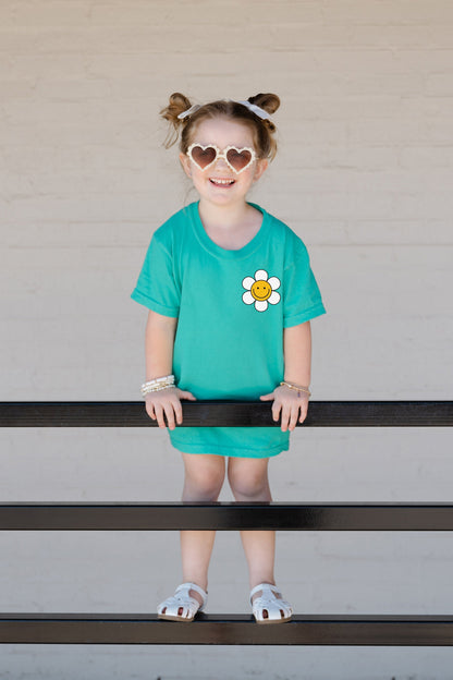 Retro Christian Kids tee,Comfort Colors,Boho Flowers girl,Christian Shirts Youth,Faith Shirt,Happy Face shirt,matching sisters,grow in grace