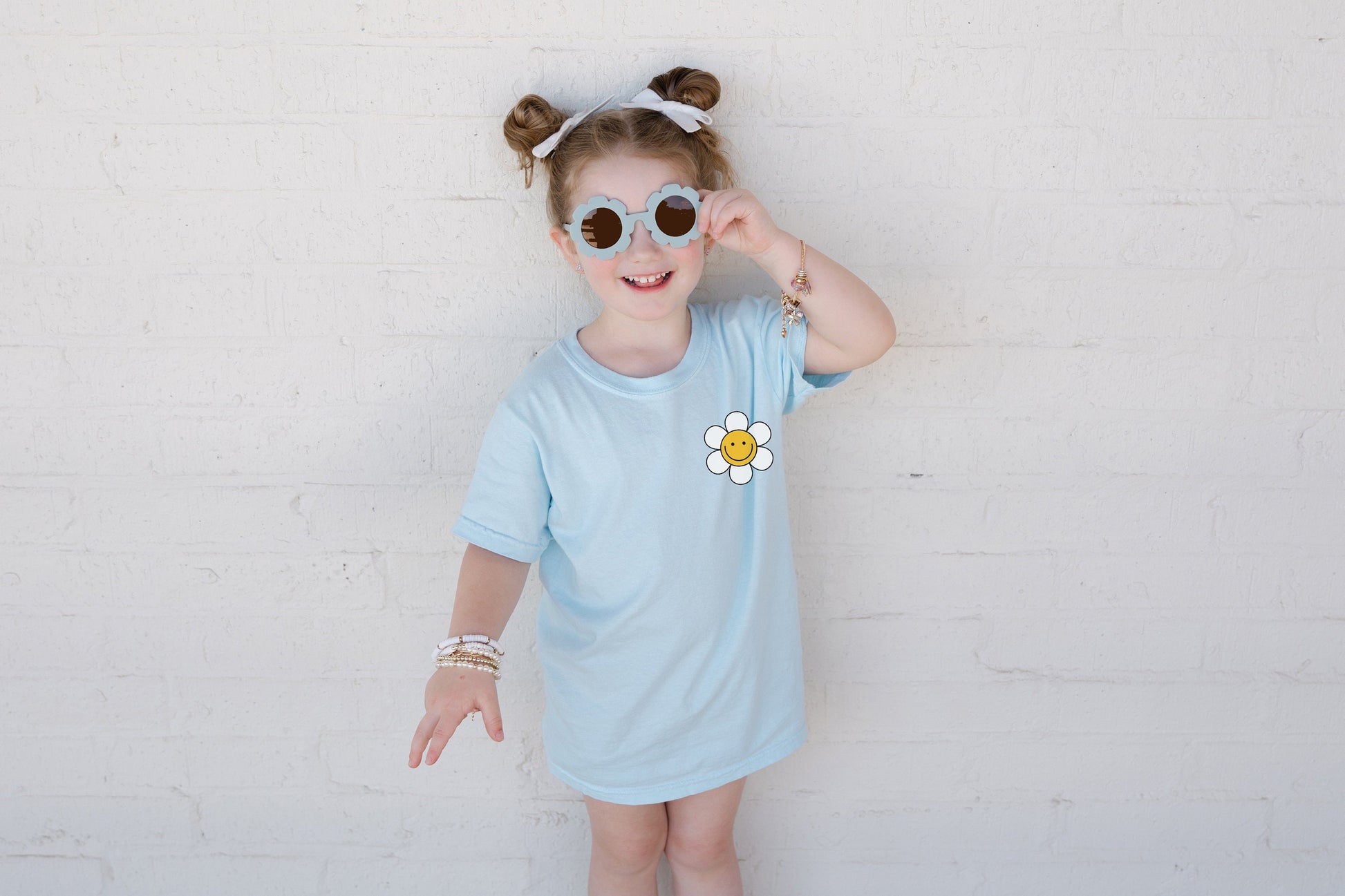 Retro Christian Kids tee,Comfort Colors,Boho Flowers girl,Christian Shirts Youth,Faith Shirt,Happy Face shirt,matching sisters,grow in grace