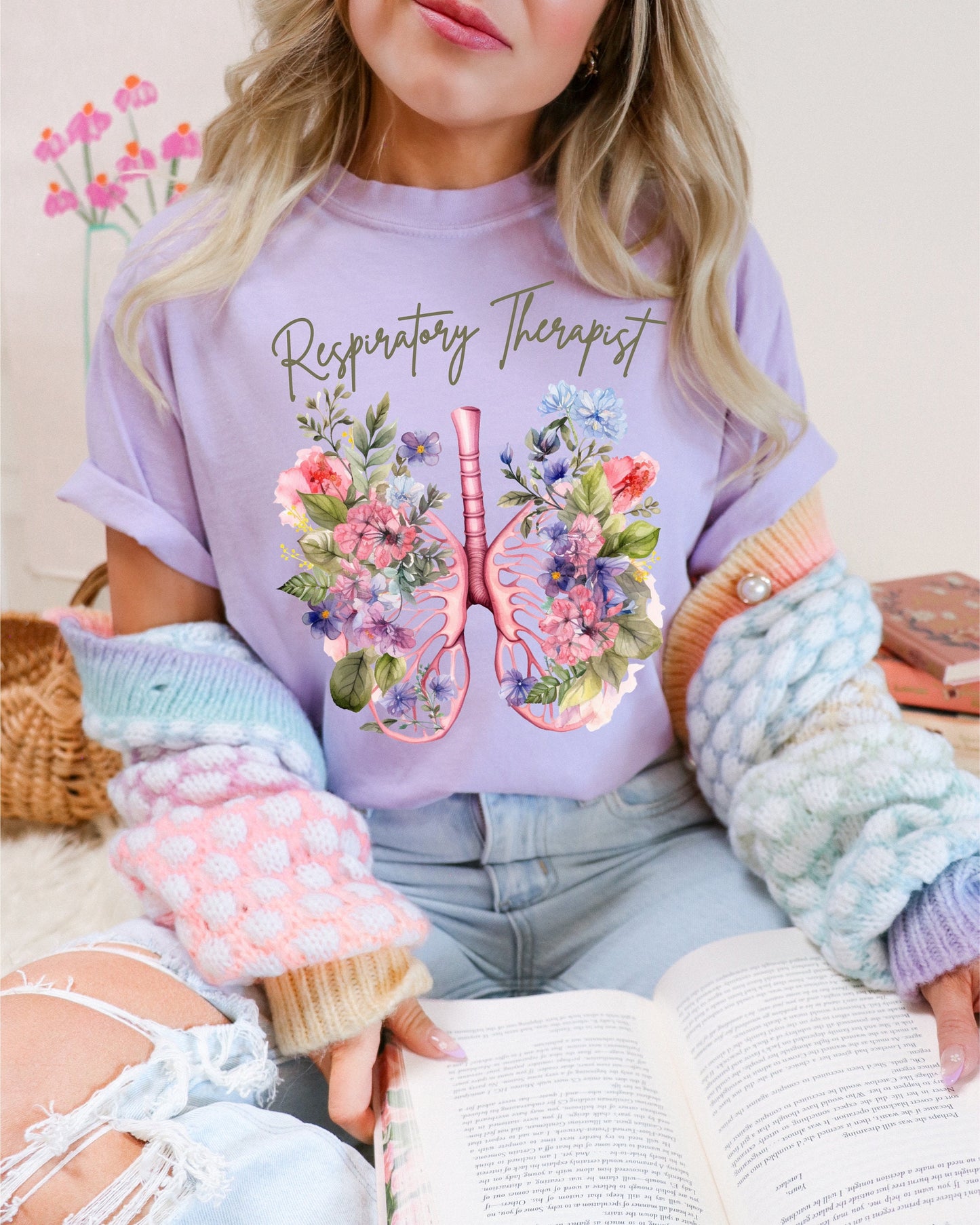 Floral Respiratory Therapist Shirt