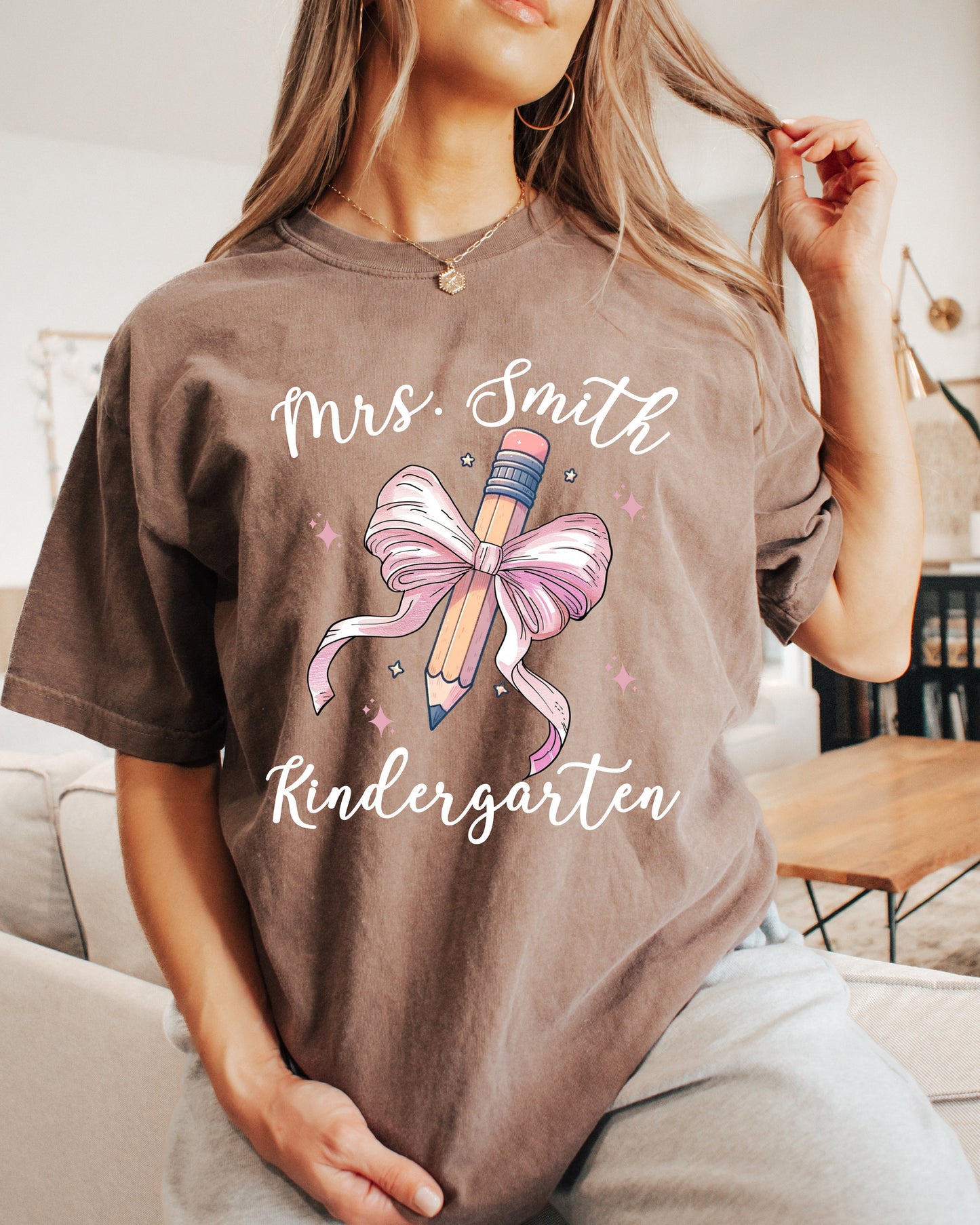 Custom Coquette Teacher T-Shirt