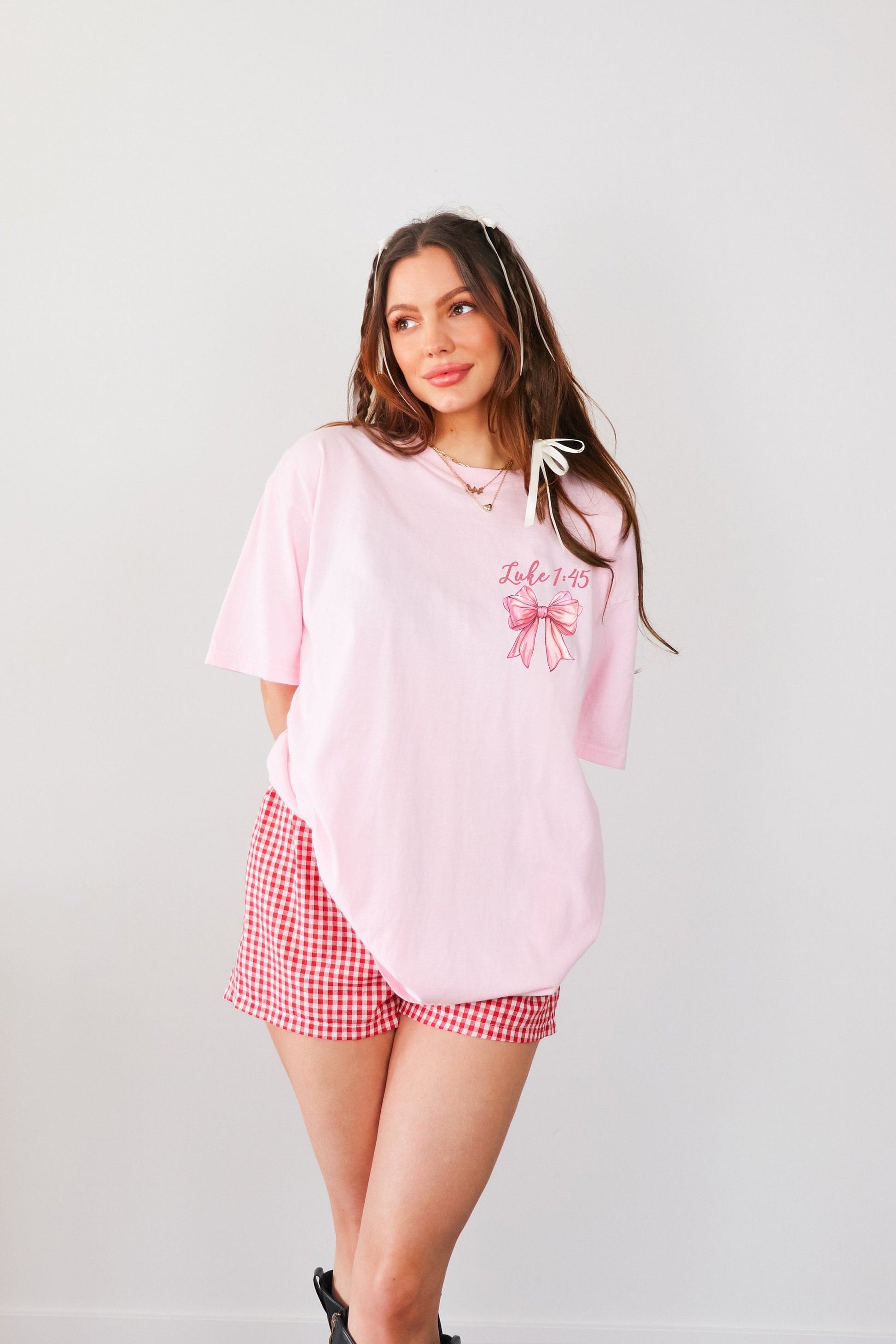 Christian Pink Coquette Shirt,Comfort Colors,Christian Coquette,Coquette Aesthetic,Bible Verse Shirt,Pink Bow Shirt,Balletcore,soft girl era