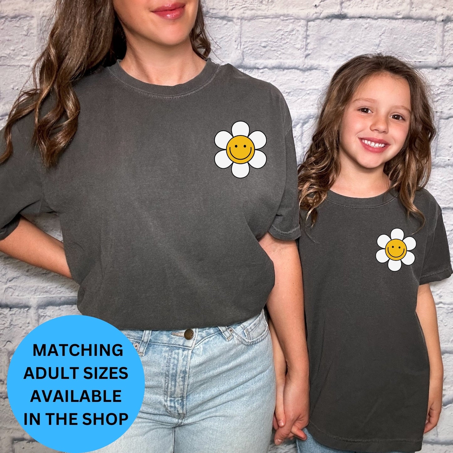 Retro Christian Kids tee,Comfort Colors,Boho Flowers girl,Christian Shirts Youth,Faith Shirt,Happy Face shirt,matching sisters,grow in grace