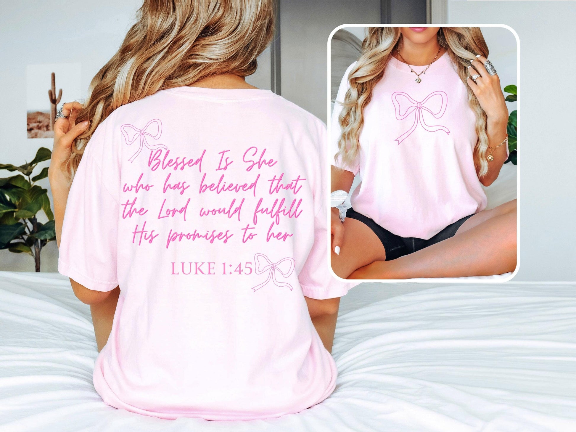 Christian Pink Coquette Shirt,Comfort Colors,Christian Coquette,Coquette Aesthetic,Bible Verse Shirt,Pink Bow Shirt,Balletcore,soft girl era