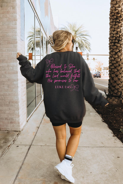 Christian Coquette crewneck sweatshirt,Pink bow sweatshirt,Teenage girl gifts,Bible verse sweatshirt,Coquette clothing,Balletcore sweatshirt