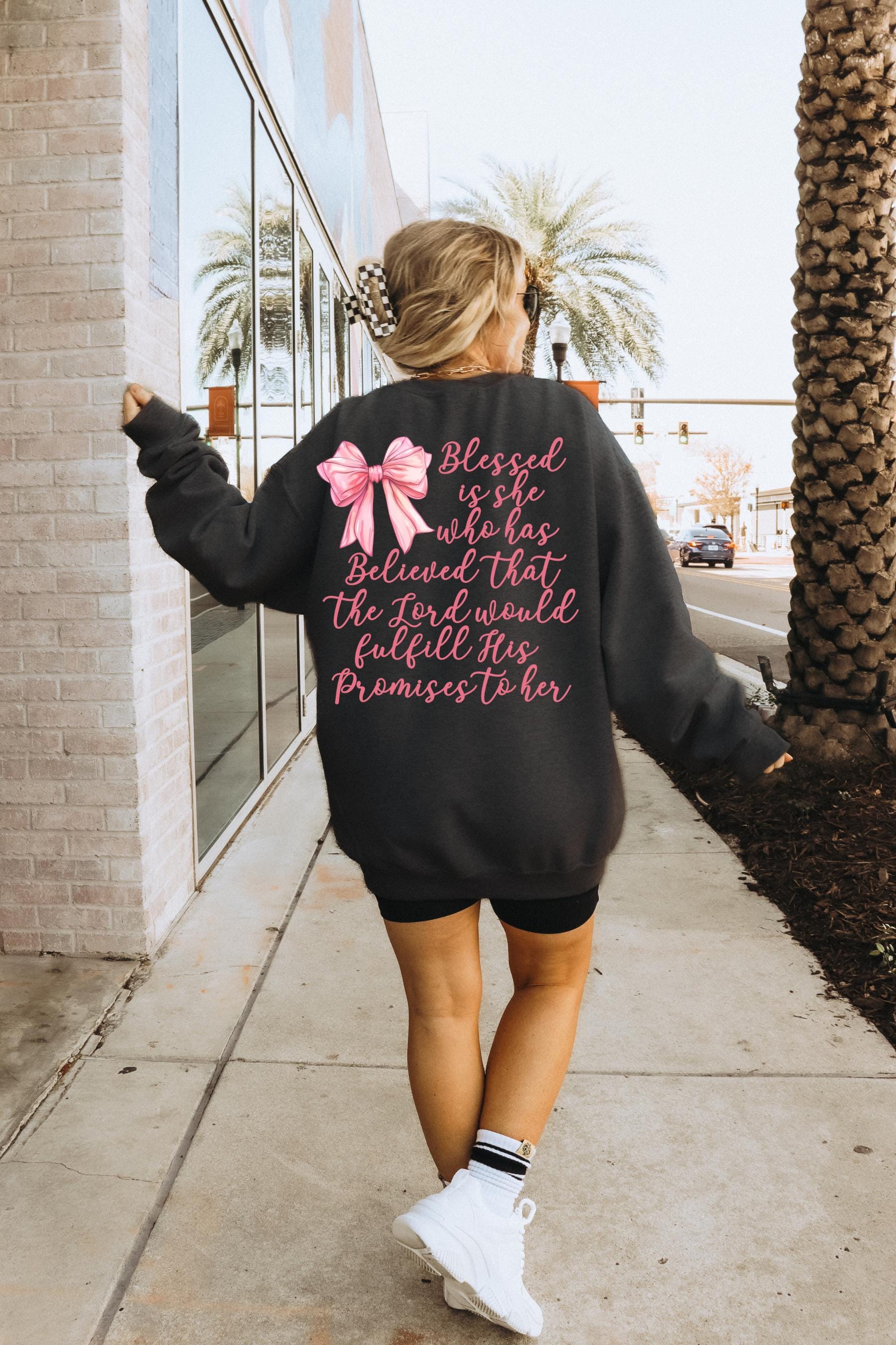 Christian Pink Coquette Sweatshirt,Christian Coquette,Coquette Aesthetic,Bible Verse sweatshirt,Pink Bow sweathirt,Balletcore,soft girl era