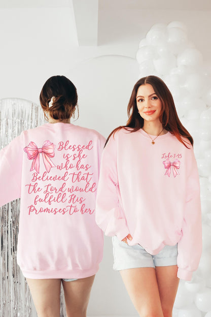 Christian Pink Coquette Sweatshirt,Christian Coquette,Coquette Aesthetic,Bible Verse sweatshirt,Pink Bow sweathirt,Balletcore,soft girl era