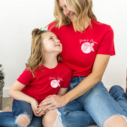 Custom Girls Baseball T-Shirt,Coquette Baseball T-Shirt,Pink Bow Shirt,Kids Baseball shirt,Baseball sis shirt,mommy and me,coquette baseball