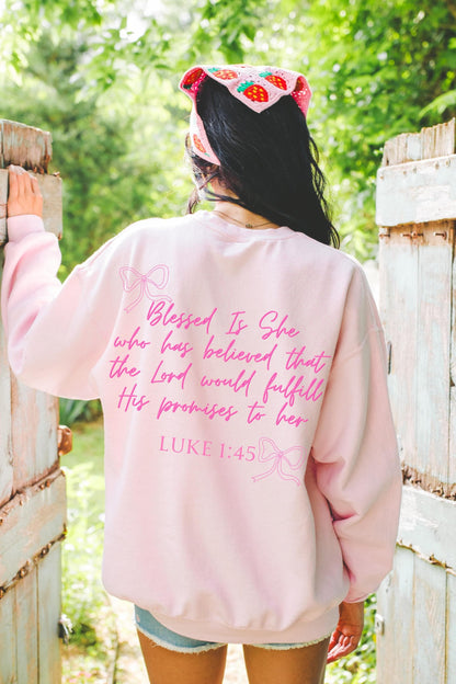 Christian Coquette crewneck sweatshirt,Pink bow sweatshirt,Teenage girl gifts,Bible verse sweatshirt,Coquette clothing,Balletcore sweatshirt