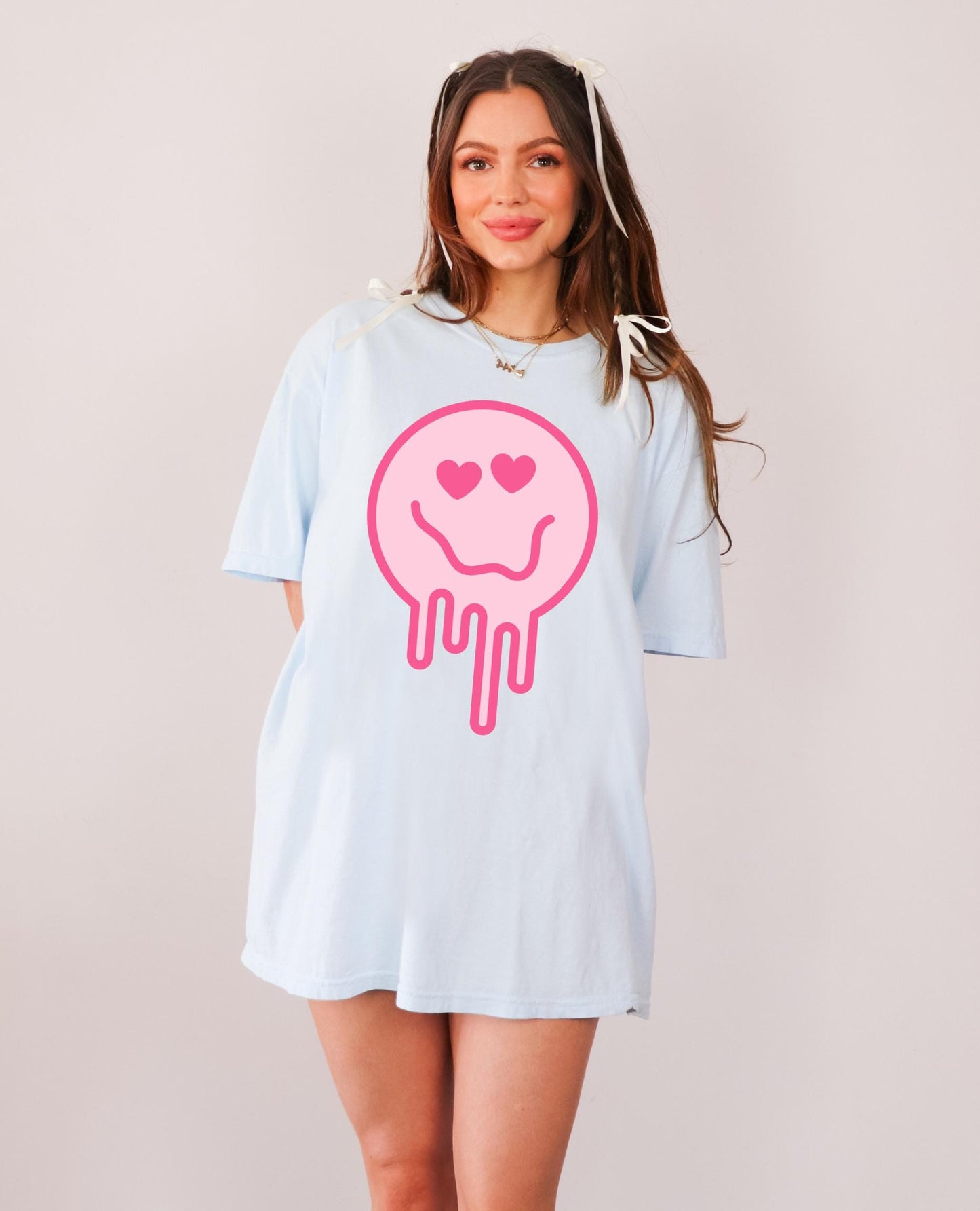 Drippy Smiley Face Comfort Colors T-Shirt,Melting happy face,smiling face tee, Happy face comfort colors, retro smiley face,neon happy face